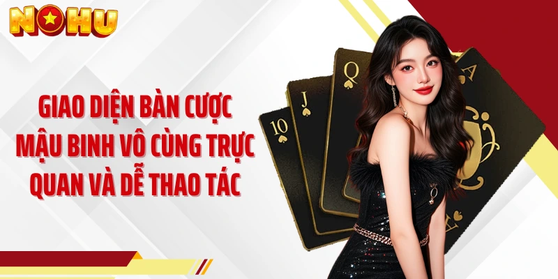 Giao diện bàn cược Mậu Binh vô cùng trực quan và dễ thao tác